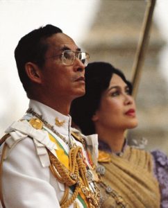 BANGKOK, THAILAND - 1982/03/03: The King Bumiphol and Queen Sirikit of Thailand (photographed in 1982). (Photo by Roland Neveu/LightRocket via Getty Images)